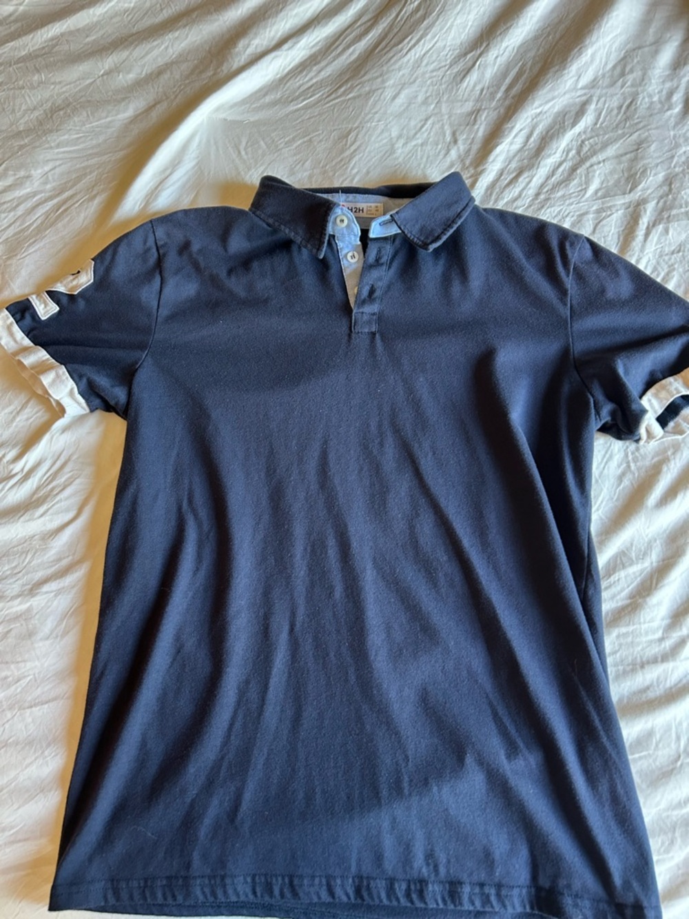 Men's Navy Polo Shirt with Contrast Trim